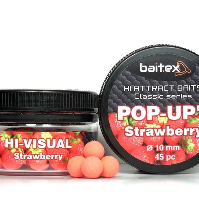 Бойли Baitex Pop-Ups Strawberry 10 мм (45 шт)