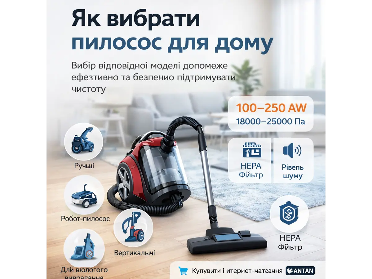 Як вибрати пилосос за потужністю, типом, конструкцією та іншими важливими параметрами