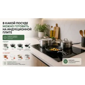 В какой посуде можно готовить на индукционной плите