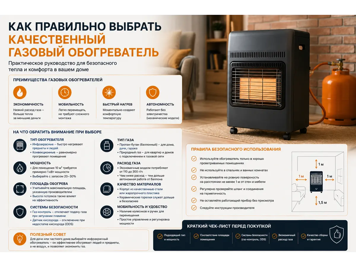 Як правильно обрати якісний газовий обігрівач