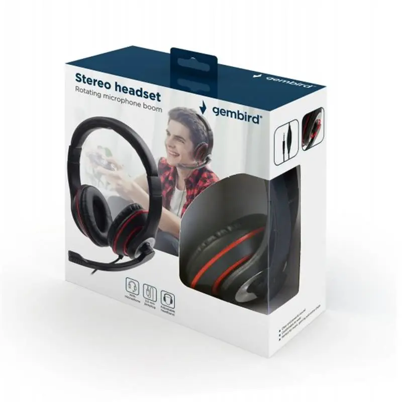 Гарнітура Gembird MHS-03-BKRD Black/Red Гарнітура Gembird MHS-03-BKRD Black/Red