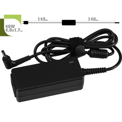 Блок живлення 1StCharger для ноутбука HP 19.5V 40W 2.05A 4.0х1.7мм + каб.живл. (AC1STHP40WD)