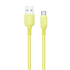 Кабель ColorWay USB - USB Type-C (M/M), soft silicone, 2.4 А, 1 м, Yellow (CW-CBUC043-Y)