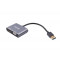 Адаптер-перехідник Maxxter USB - HDMI+VGA (M/F), Grey (V-AM-HDMI-VGA)