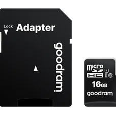 Карта пам`яті MicroSDHC 16GB UHS-I Class 10 GOODRAM + SD-adapter (M1AA-0160R12)