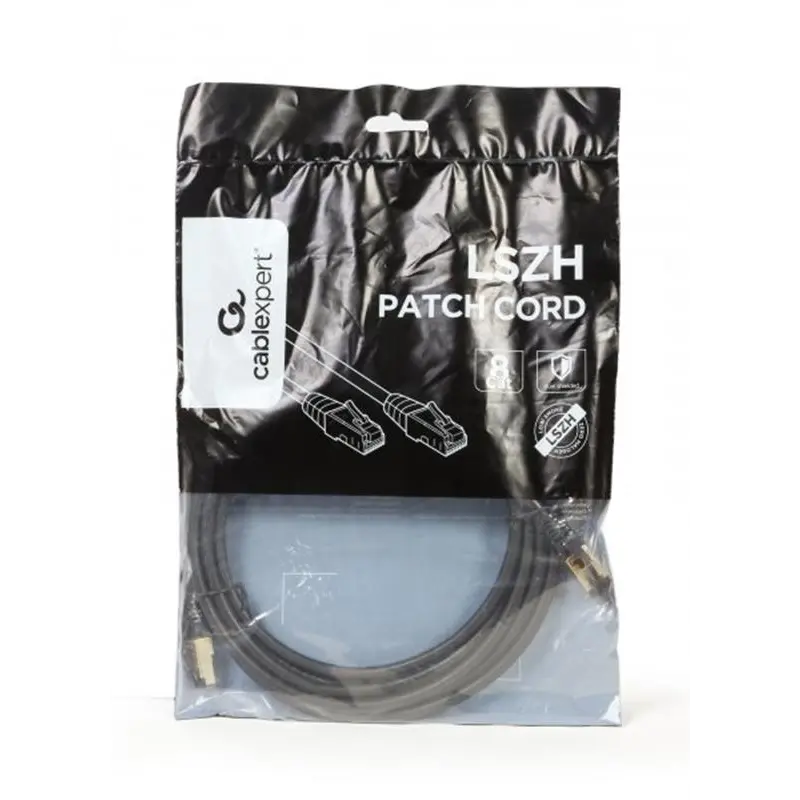 Патч-корд Cablexpert (PP8-LSZHCU-BK-15M) cat.8, S/FTP, літий, 50u "штекер із засувкою, 15 м, чорний Патч-корд Cablexpert (PP8-LSZHCU-BK-15M) cat.8, S/FTP, літий, 50u "штекер із засувкою, 15 м, чорний