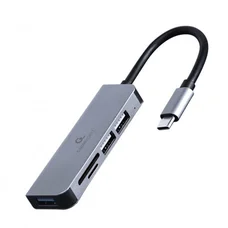 Концентратор USB Type-C Cablexpert 1xUSB3.1, 2xUSB2.0, кардрідер, метал, сірий (UHB-CM-CRU3P1U2P2-01)