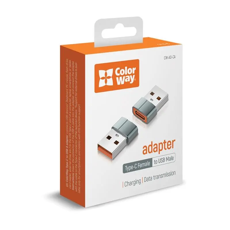 Адаптер ColorWay USB Type-C - USB V 3.0 (F/M) silver (CW-AD-CA) Адаптер ColorWay USB Type-C - USB V 3.0 (F/M) silver (CW-AD-CA)
