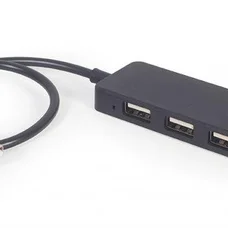 Концентратор USB Gembird 4хUSB2.0, пластик, Black (UHB-U2P4-06)