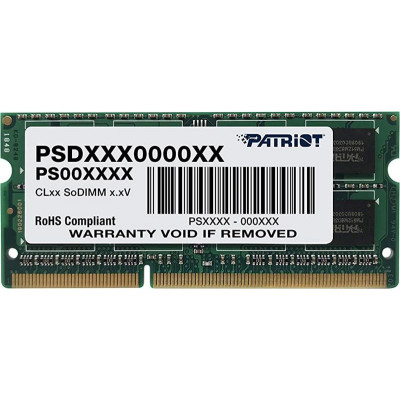 Модуль пам`яті SO-DIMM 4GB/1333 DDR3 Patriot Signature Line (PSD34G13332S)