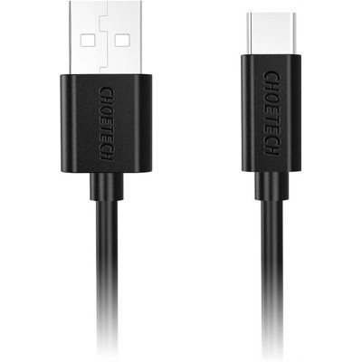 Кабель Choetech USB - USB Type-C (M/M), 2 м, Black (AC0003)
