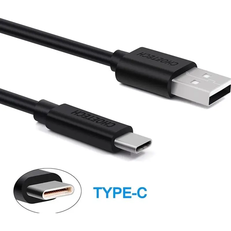 Кабель Choetech USB - USB Type-C (M/M), 2 м, Black (AC0003) Кабель Choetech USB - USB Type-C (M/M), 2 м, Black (AC0003)
