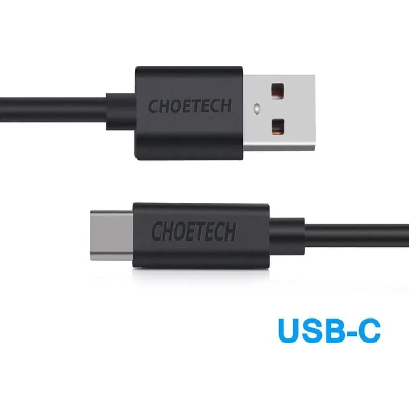 Кабель Choetech USB - USB Type-C (M/M), 2 м, Black (AC0003) Кабель Choetech USB - USB Type-C (M/M), 2 м, Black (AC0003)