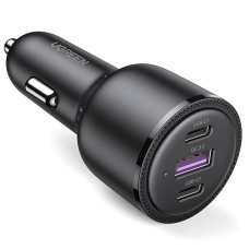 Автомобільний зарядний пристрій Ugreen CD239 (3xUSB 69W (USB-C+USB-A) QC 3.0 Black (20467)