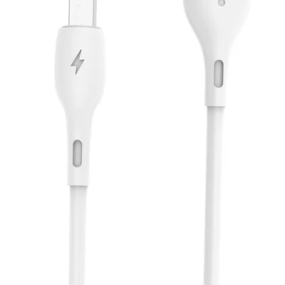 Кабель SkyDolphin S22V Soft Silicone USB - micro USB (M/M), 1 м, White (USB-000605)