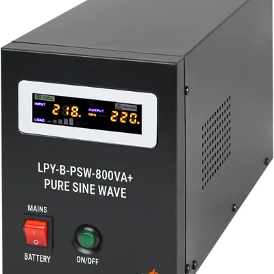 Джерело безперебійного живлення LogicPower LPY-B-PSW-800VA+ (560Вт)5A/15A, з правильною синусоїдою 12V