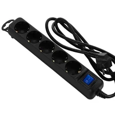 Фільтр живлення 2Е (2E-U05ES15M1.5BK) 5хSchuko, 1.5 м, чорний