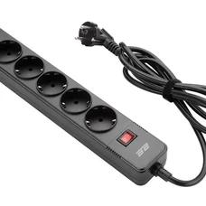 Мережевий фільтр 2E 5хSchuko, 2 м (2E-SP515M2USBBK)