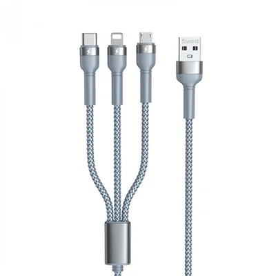 Кабель Remax Jany Series 3в1 USB to Type-C/Lightning/Micro-USB Silver (RC-124TH)