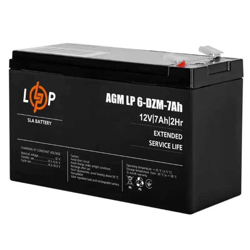 Акумуляторна батарея LogicPower 12V 7AH (LP 6-DZM-7 Ah) AGM Акумуляторна батарея LogicPower 12V 7AH (LP 6-DZM-7 Ah) AGM