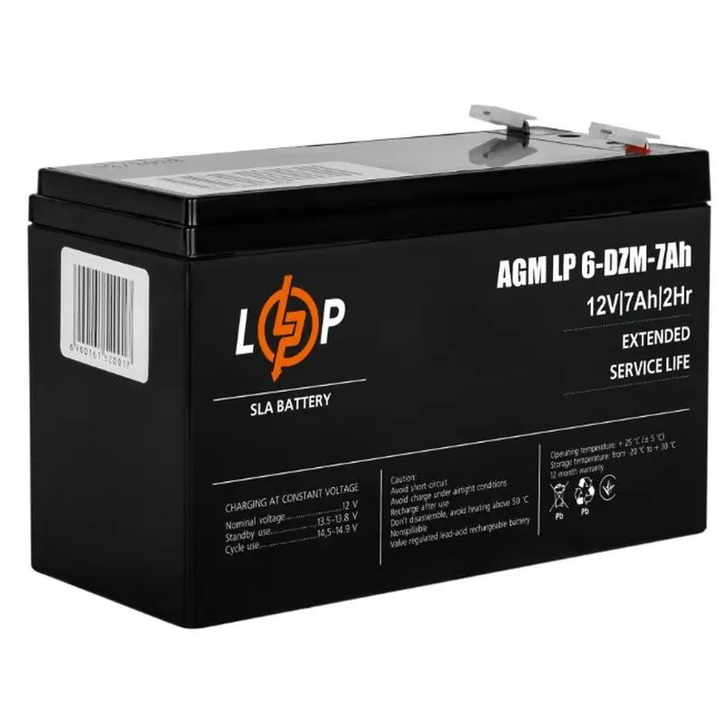 Акумуляторна батарея LogicPower 12V 7AH (LP 6-DZM-7 Ah) AGM Акумуляторна батарея LogicPower 12V 7AH (LP 6-DZM-7 Ah) AGM