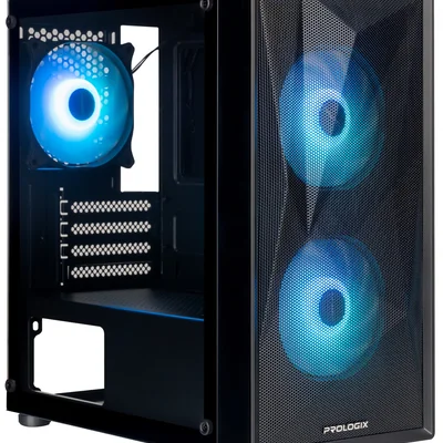 Корпус Prologix E102 Tempered Glass&Mesh Black