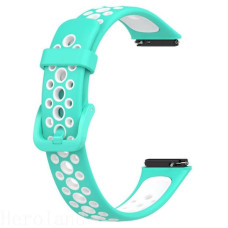 Ремінець BeCover Vents Style для Huawei Band 7/Honor Band 7 Turquoise-White (709444)