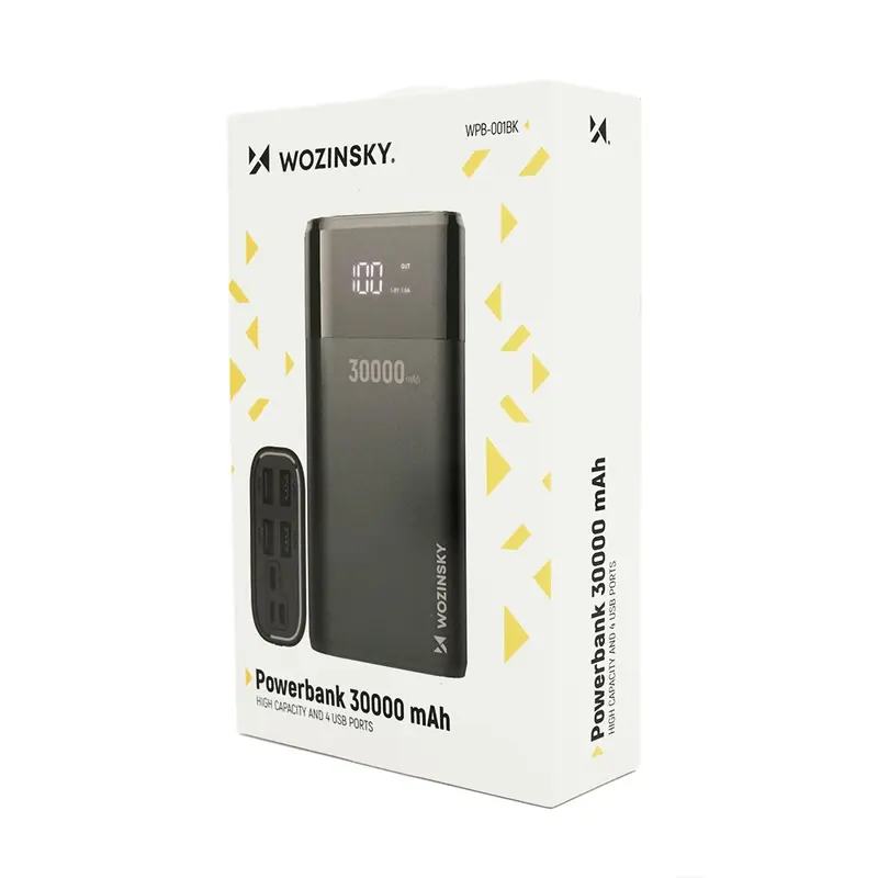 Універсальна мобільна батарея Wozinsky WPB-001BK Bipow 30000mAh Black (WPB-001BK/28829) Універсальна мобільна батарея Wozinsky WPB-001BK Bipow 30000mAh Black (WPB-001BK/28829)