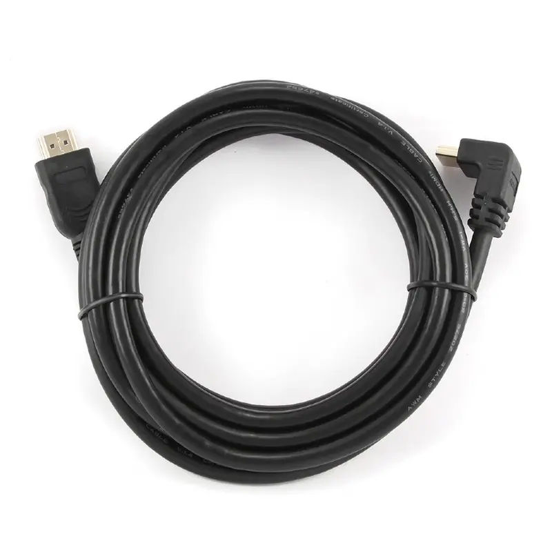 Кабель Cablexpert HDMI - HDMI V 1.4 (M/M), вилка/кутова вилка, 3 м, чорний (CC-HDMI490-10) пакет Кабель Cablexpert HDMI - HDMI V 1.4 (M/M), вилка/кутова вилка, 3 м, чорний (CC-HDMI490-10) пакет