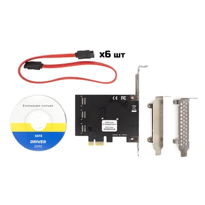 Контролер Frime (ECF-PCIEto6SATAIII002.LP) PCI-Ex1-6xSata III, 88SE9215+ASM1093 Контролер Frime (ECF-PCIEto6SATAIII002.LP) PCI-Ex1-6xSata III, 88SE9215+ASM1093
