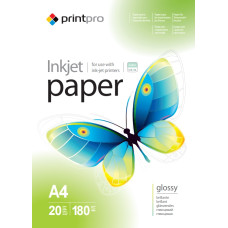 Фотопапір PrintPro глянцевий 180г/м2 A4 20арк (PGE180020A4)