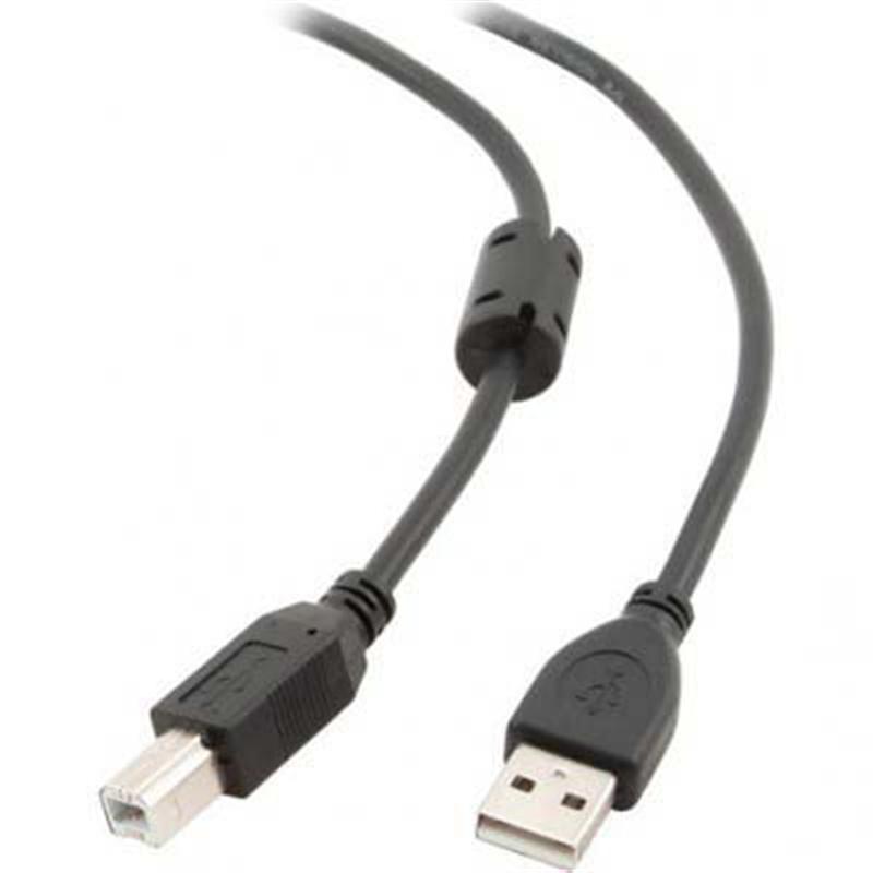 Кабель Maxxter USB - USB Type-B V 2.0 (M/M), 3 м, феритовий фільтр, Black (UF-AMBM-10) пакет