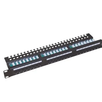 Патч-панель 19" 1U 24 порта, UTP, кат.5е (WT-2126-CAT.5E) з організатором кабелю ззаду