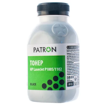 Тонер Patron (PN-HLJP1102-060) HP LJ P1005/P1102/LBP3010/LBP6000/CB435A/CE285A/712/725 Black, 60 г