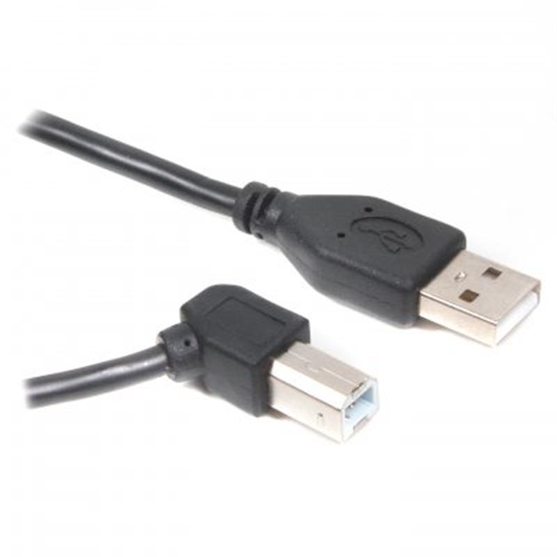 Кабель Cablexpert USB - USB Type-В (M/M), кутовий, преміум, 1.8 м, чорний (CCP-USB2-AMBM90-6)