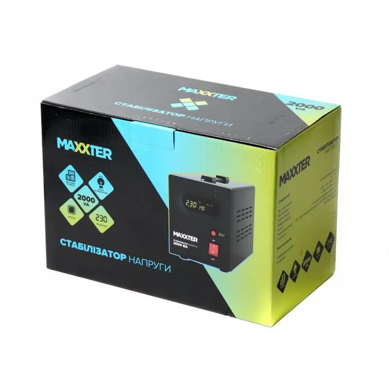 Стабілізатор Maxxter MX-AVR-S2000-01 2000VA Стабілізатор Maxxter MX-AVR-S2000-01 2000VA