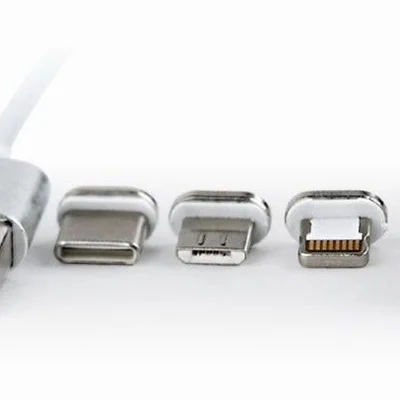 Кабель Cablexpert USB - Lightning + micro USB + USB Type-C (M/M), 1 м, сріблястий (CC-USB2-AMLM31-1M)