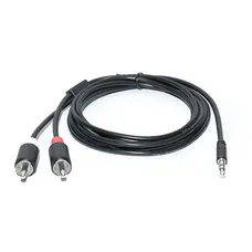 Аудіо-кабель REAL-EL Audio Pro 3.5 мм - 2xRCA (M/M), 1.8 м, чорний (EL123500042)