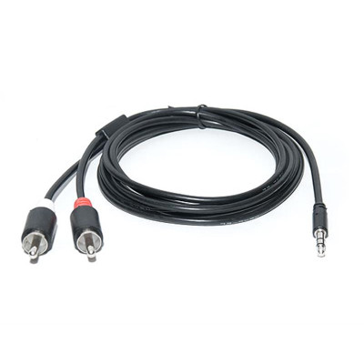 Аудіо-кабель REAL-EL Audio Pro 3.5 мм - 2xRCA (M/M), 1.8 м, чорний (EL123500042)