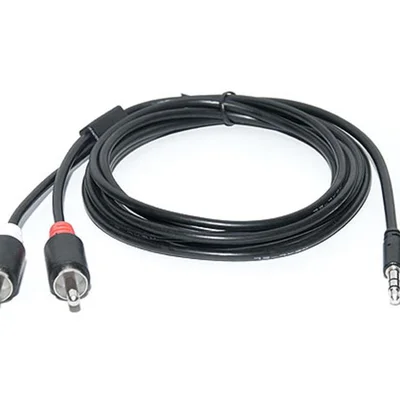 Аудіо-кабель REAL-EL Audio Pro 3.5 мм - 2xRCA (M/M), 1.8 м, чорний (EL123500042)