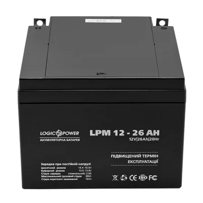 Акумуляторна батарея LogicPower LPM 12V 26AH (LPM 12 - 26 AH) AGM