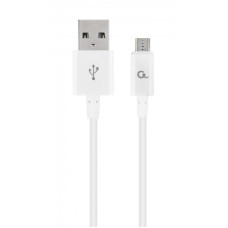 Кабель Cablexpert USB - micro USB V 2.0 (M/M), преміум, 2 м, білий (CC-USB2P-AMmBM-2M-W)