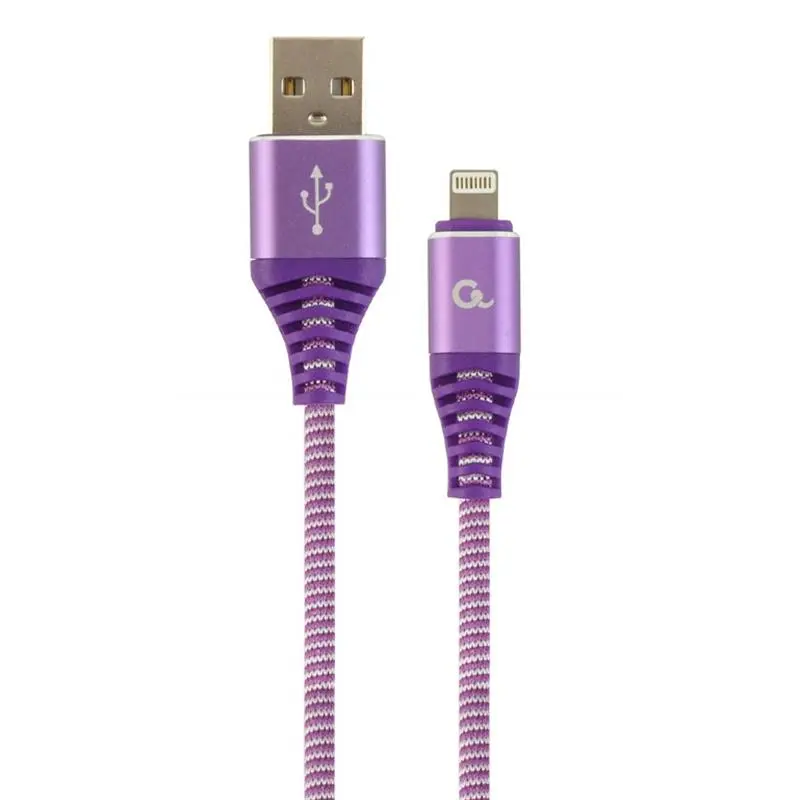 Кабель Cablexpert USB - Lightning, преміум (M/M), 1 м, фіолетовий (CC-USB2B-AMLM-1M-PW) Кабель Cablexpert USB - Lightning, преміум (M/M), 1 м, фіолетовий (CC-USB2B-AMLM-1M-PW)