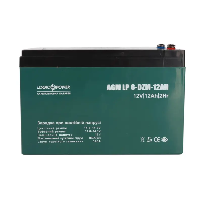 Акумуляторна батарея LogicPower LP 6-DZM-12 AH - під Болт М5 (LP9172) AGM Акумуляторна батарея LogicPower LP 6-DZM-12 AH - під Болт М5 (LP9172) AGM