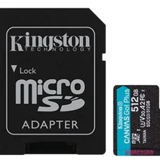 Карта пам`яти MicroSDXC 512GB UHS-I/U3 Class 10 Kingston Canvas Go! Plus R170/W90MB/s + SD-адаптер (SDCG3/512GB)