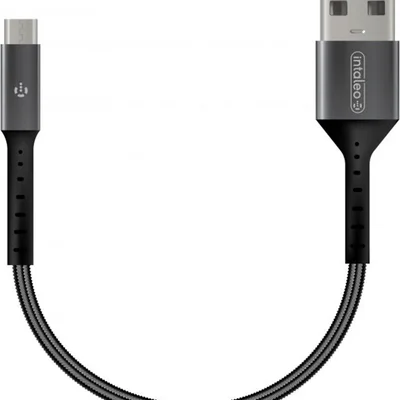 Кабель Intaleo CB0 USB - micro USB (M/M), 0.2 м, Black/Grey (1283126495632)