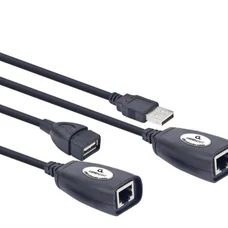 Кабель Cablexpert USB - RJ-45 (M/F), подовжувач USB 2.0 по кручений парі, до 30 м, чорний (UAE-30M)