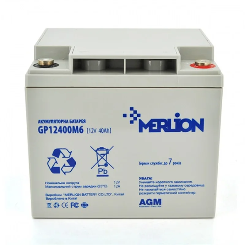 Акумуляторна батарея Merlion 12V 40AH (GP12400M6/06016) AGM