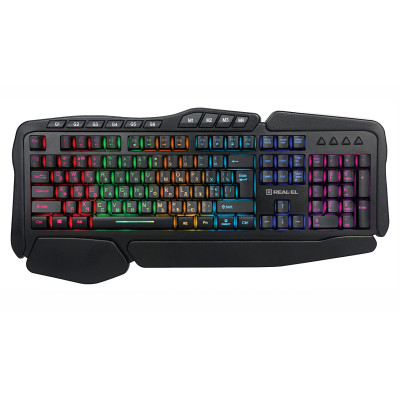 Клавіатура REAL-EL Gaming 8900 RGB Macro Ukr Black