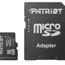 Карта пам`ятi MicroSDHC 16GB UHS-I Class 10 Patriot LX + SD-adapter (PSF16GMCSDHC10)